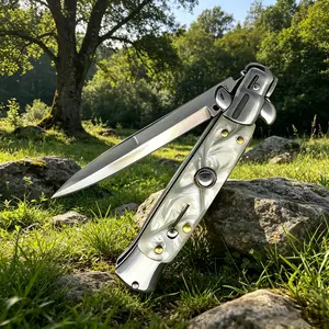 Classic  knife, luxury handle, EDC  knife for collection and outdoor use Multifunctional Folding Tool Translucent Blue Hiking Hand Forged Garden Axe Portable Refractor Telescope with Phone Adapter skinning pocket sharpener pocket tool