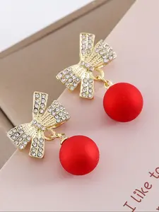 Elegant Imitation Pearl Bow Earrings for Women, Fashionable Party Jewelry, Perfect Gift for Valentine's Day, Mother's Day, Birthdays