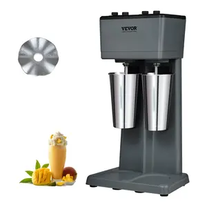VEVOR Milkshake Maker, 375W x 2 Electric Milkshake Machine, Double Heads Drink Mixer Blender Machine, 3-Speed Milkshake Mixer with 2 x 820 ml Stainless Steel Cups, for Commercial and Home