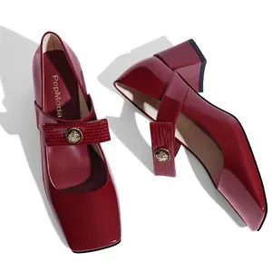 LOCERICH Womens Mary Jane Shoes Pumps Low Heels Closed Squera Toe Chunky Comfortable Dress Shoes Bow Tie Wedding Bride