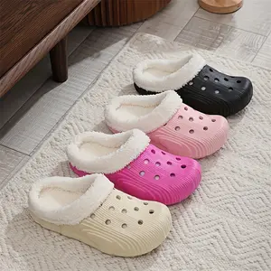 New Winter Couples' Casual Fashion Warm Thick-Sole Slippers - Indoor & Outdoor Use, Women's Style Included, Women Shoes