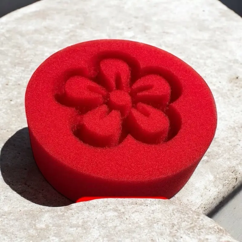 Red soft Material Custom sponges of different designed cuts for Asmr purposes