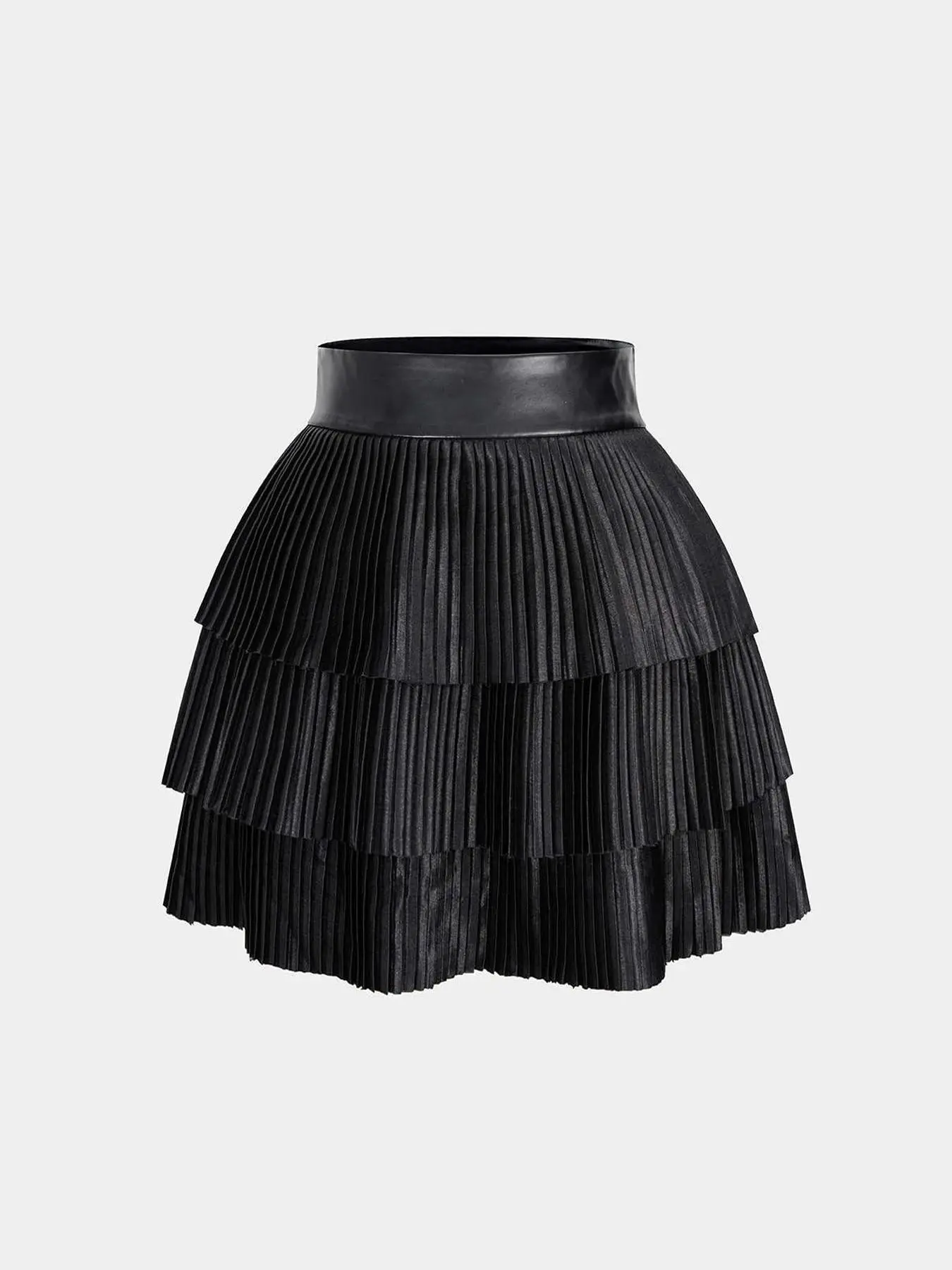 1 Spring Summer Tiered Pleated Mini Skirt Women Fitted Fit | High Waist  Waistband Three Layer Ruffle Skirt |  Baddie Goth Style for Date Night Club Party Wear