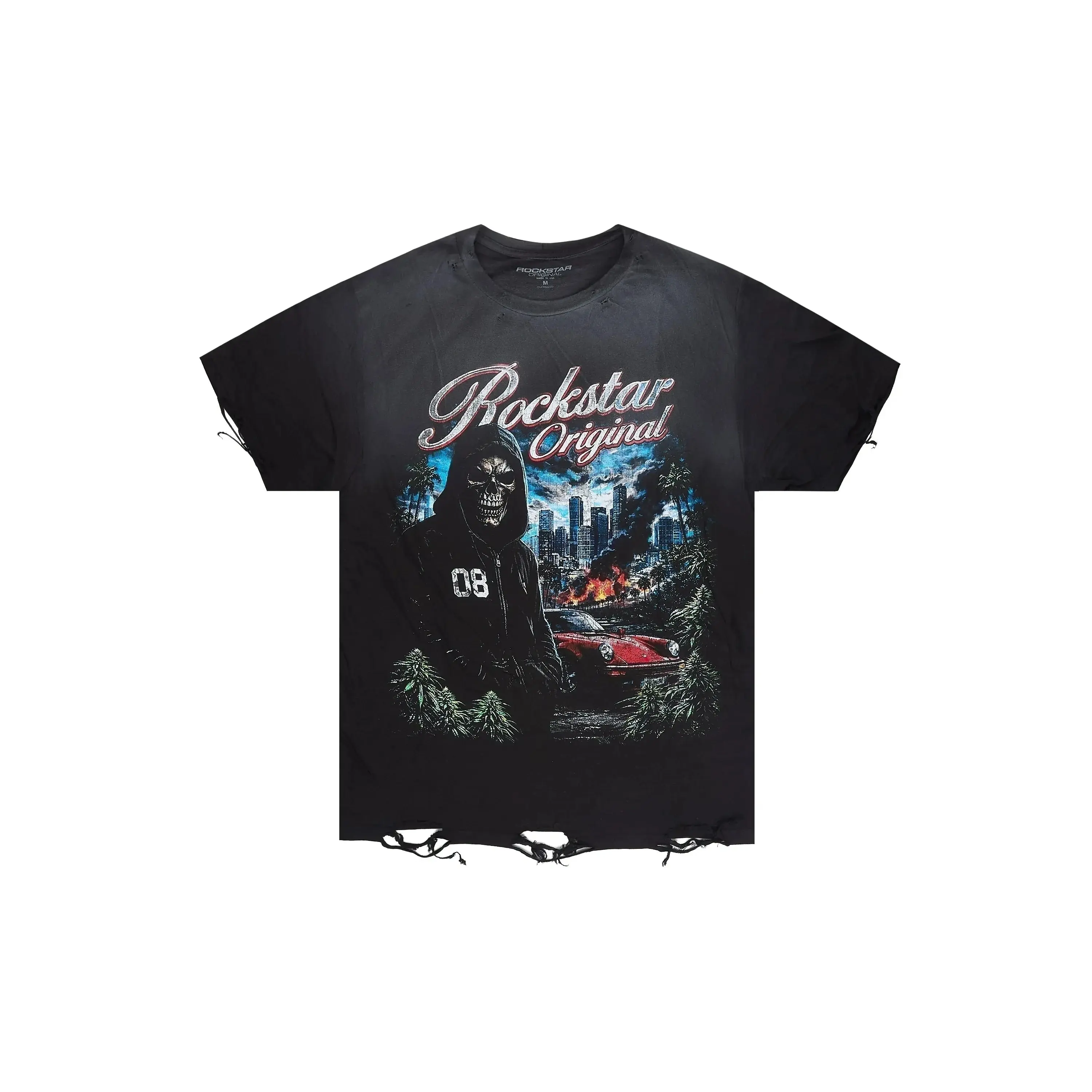 Tavian Black Oversized Graphic T-Shirt
