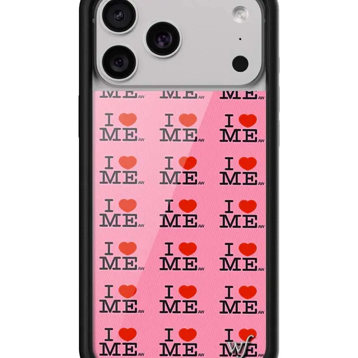 I Heart Me x Ashley Williams Collab Limited Edition iPhone Case - Raised Shockproof Black Bumpers, Durable Personalized Rubber Casing, Protective for Handheld Devices, Women's Owned Small Business, Self-Love Heart Aesthetic Accessory, Silver WF Emblem