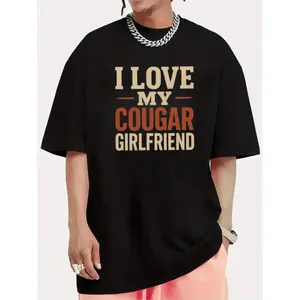 Trendy I Love My Cougar Girlfriend T - Shirt for Relationship Enthusiasts