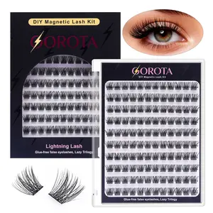 Gorota Glue-Free Cluster Eyelashes, 120Pcs 12mm DIY Ultra-Thin Fairy Press-On Lash Extensions, Beginner-Friendly for Natural Makeup Look, Beauty & Personal Care Cosmetic