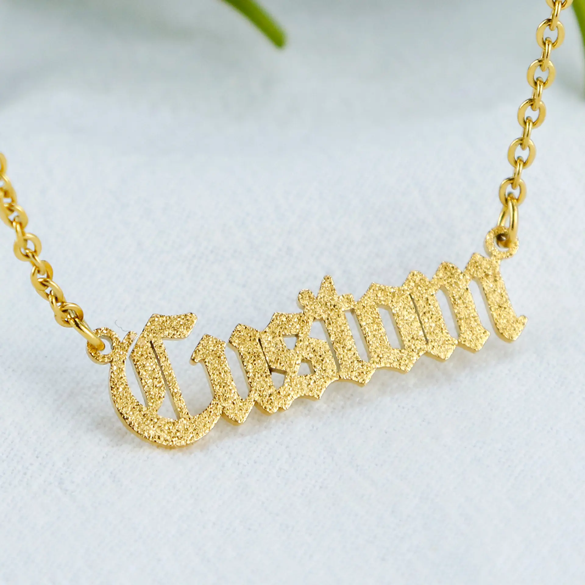 1745 Personalized Name Necklace, European-Style Stainless Steel Jewelry, Custom English Word Pendant for Women, Holiday Birthday Gift, Initial Necklaces