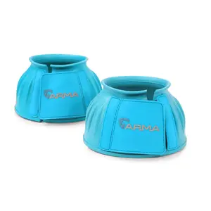 Shires Arma Overreach Bell Boots - 6mm Rubber Shock Absorbing Double Touch-Close - Multiple Sizes Baby Blue / Cob
