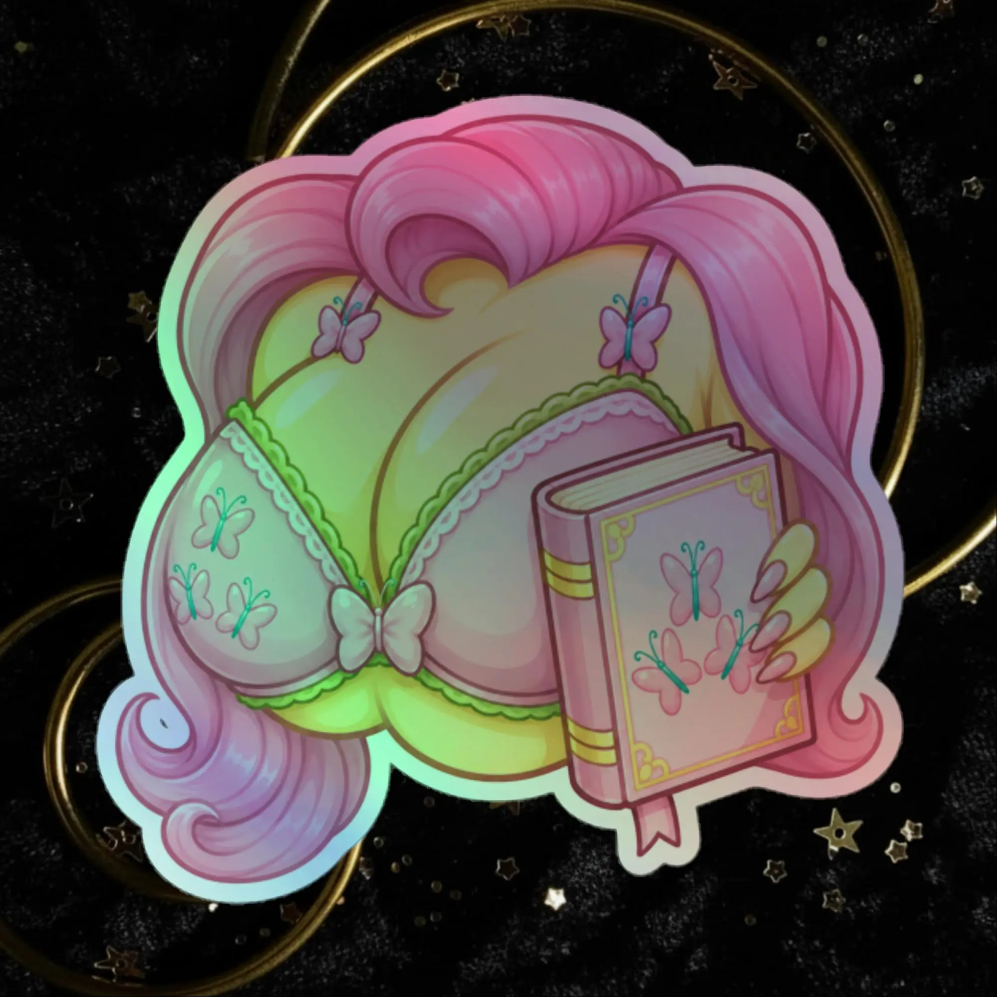 Fluttershy Boobs Holographic stickers
