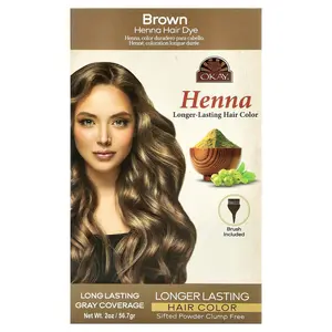 Okay Pure Naturals Henna, Longer-Lasting Hair Color, Brown, 2 oz (56.7 g) Okay Pure Naturals Henna, Longer-Lasting Hair Color, Brown, 2 oz (56.7 g)