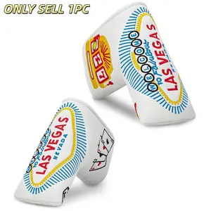 Golf Putter Cover Dice Playing Cards Design, Durable Materials, Easy Closure, Suitable for Outdoor Enthusiasts, Unisex Accessory