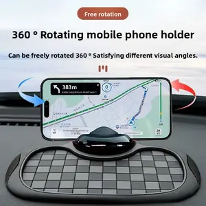 Car Phone Mat 360° Rotating Anti-Slip Mat Phone Holder with Strong Adhesion for Number Dashboard Multi-Functional 3-in-1