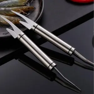 Double-Headed Stainless Steel Fish and Shrimp Knife, Multi-Functional Tool for Picking Shrimp Lines and Removing Scales
