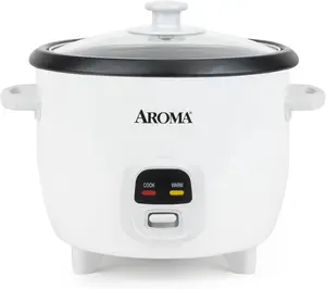 Rice Cooker, 3-Cup (Uncooked) / 6-Cup (Cooked), Small Rice Cooker, Oatmeal Cooker, Soup Maker, Auto Keep Warm, 1.5 Qt, White, ARC-393NG Ricecooker Multifunction Appliance