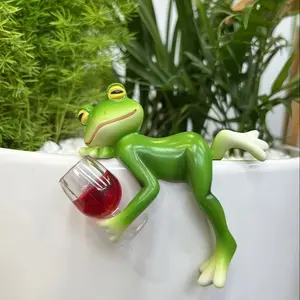 Contemporary Resin Small Frog Planter, Creative Handmade Design for Balcony, Garden Decoration, Perfect for Christmas and Seasonal Decor