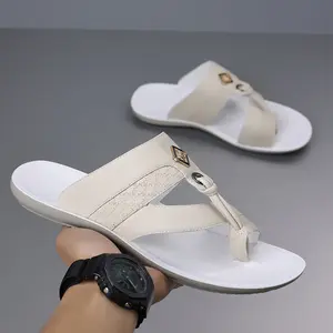 Men's Casual Flip-Flops Thick-Soled Multi-Functional Sandals Lightweight Outdoor Travel Slides Available in Black and White Comfortable Durable Walking Footwear for Everyday Wear - Boy, Summer