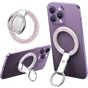 Magnetic Phone Grip Stand with 360° Rotation & Foldable Design, Compatible with iPhone & Samsung, Ideal Kickstand Accessory, Portable Phone Stand