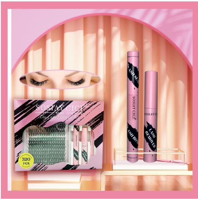 SOSIAY CICI Lashes Lazy Girl & Venus With InvisibleBand DlY Eyelash Extension Kit Bond and SealEyelash Glue and Lash Remover Beginner FriendlyIndividual Lashes Waterproof and Long lastingMakeup For Girl
