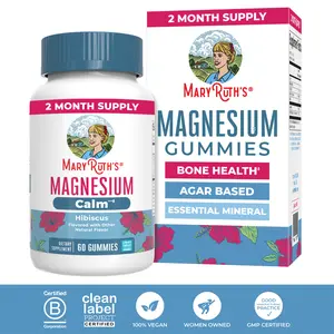 MaryRuth's Magnesium Calm Gummies - 50mg Magnesium Citrate - Sugar Free - Bone Health – Healthy Muscle Relaxation Processes - Calcium Absorption - Vegan - 60 Count