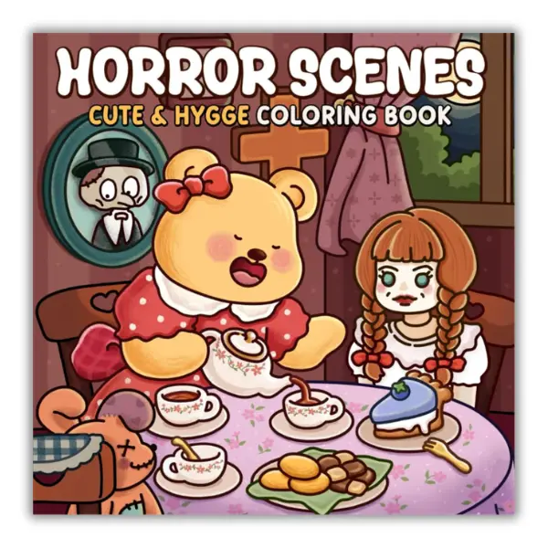 Halloween Fall Gift Horror Scenes: A Cute & Cozy Coloring Book for Adults and Teens Featuring Animal Characters in Creepy Movie Parodies for Relaxation
