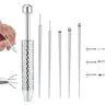 Stainless Steel 4-Prong Jewelry Ball Grabber Tool, 6.2cm Precision Claw Pickup Tool for Small Earring Parts, Ear Nose Lip Jewelry Changing Accessory