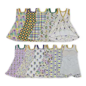 Girls' Sleeveless Tank Dress - Mardi Gras Fashion, Athletic Design, Comfortable Stylish Option for Festivities, Everyday Wear