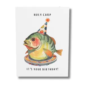Holy Carp It’s Your Birthday | Funny Fishing Birthday Card for Men Who Love to Fish