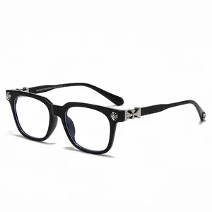 Unisex Non-Prescription Square Eyeglasses Frame - Black & White Full-Rim, Fashion Accessory for Daily Wear or Gifting (2026 Trend)