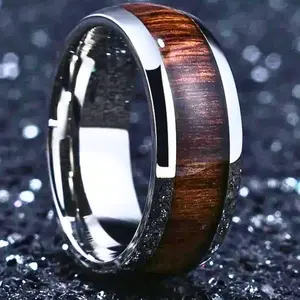Vintage Style Men's Ring With Unique Wood Grain Pattern - Perfect Gift For Anniversary, Party And Everyday Wear