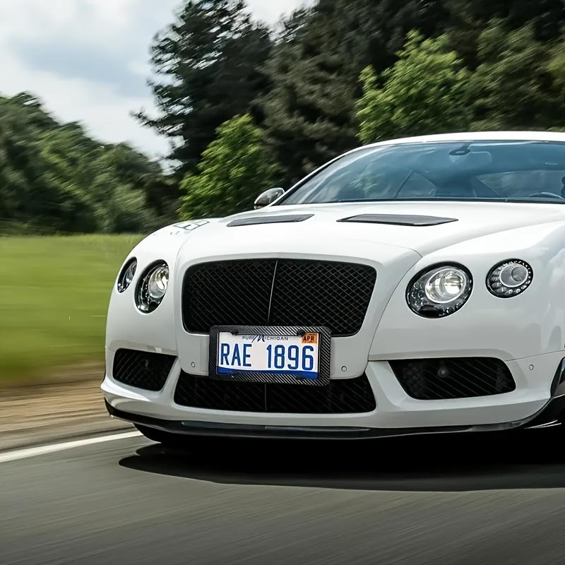 Durable Abs Plastic License Plate Frame, Carbon Fiber Design for Us & Canada Plates, Includes Screws and Nuts, Automotive Accessory