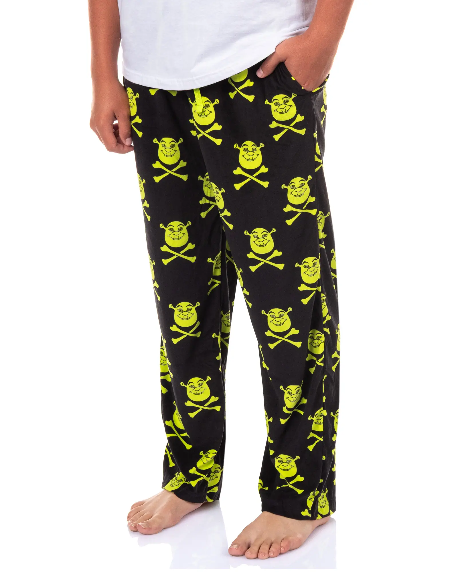 Shrek Pajamas Men's Crossbones Velour Lounge Pajama Bottom Pants