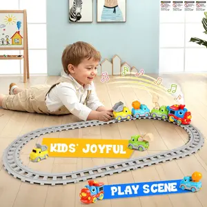 Magnetic Electric Spray Dinosaur Train Set, Educational Engineering Cars, Free Assembly Tracks, Suitable for Ages 3+, Holiday Gift