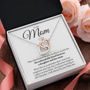 Mother’s Day Gift for Mom – Meaningful Heart Necklace with Love Message Card
