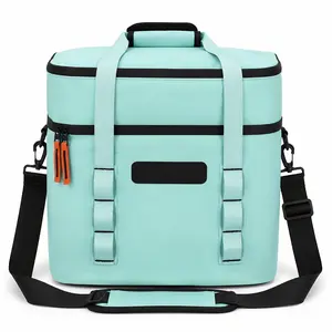Leak proof insulation portable refrigerator, Lanedo 34 leak proof cooling bag, suitable for camping, beach, hiking, fishing, outdoor travel and other occasions, can keep drinks cold, equipped with adjustable shoulder straps and soft refrigerator