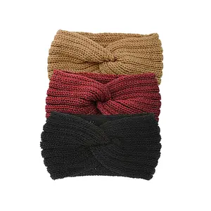 3 pcs Pure Color Knitted Headbands - Winter Thickened Bow Ear Warmer Headwrap, Women's Sweet Elegant Style, Warm & Multipurpose for Shopping, Yoga, Makeup, Gym Wrap Headband