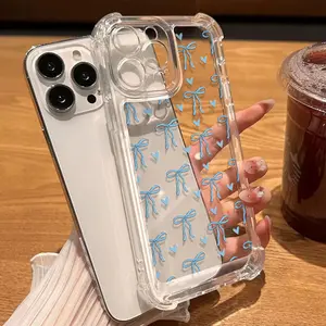 A Soft, Transparent, Four-Corner Shockproof Phone Case - Compatible with Apple Series 11/12/13/14/15/17 Pro Max and Samsung Series A06/A16/A26/A36/A56/S23/S24/S25 Ultra.