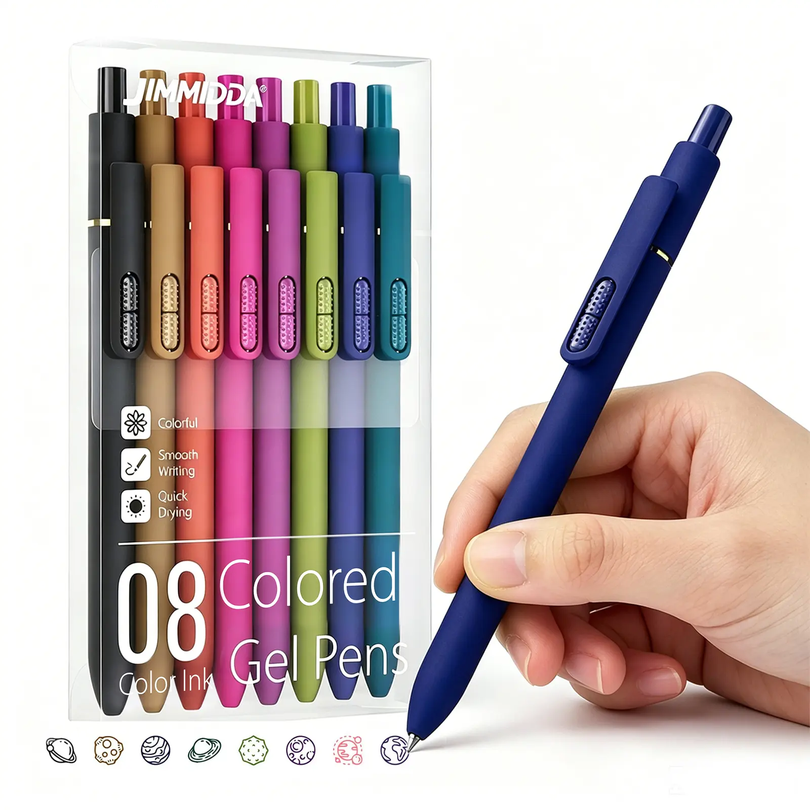 8 Pack Colorful Gel Ink Pens，Quick-Dry 0.7mm Fine Point Fidget Pens for Smooth Writing, Journaling & Drawing, Aesthetic Morandi Colored Pens for Women, School & Office Supplies dealsforyoudays