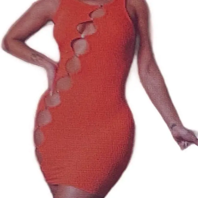 Elegant Beige Bodycon Dress with Unique Cut-Out Design for Stylish Outfits