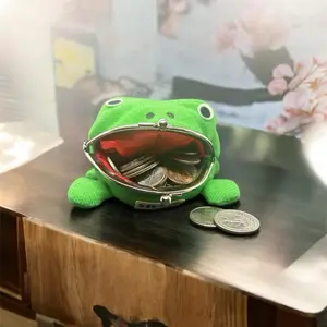 Anime Naruto Cartoon Narutol Frog Coin Purse Toy - Green Plush Purse for Coins, Keys, and Credit Cards with Key Credit Card Holder