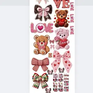 Valentine DTF Heat Transfer Sheet – Embroidery Style Love Designs
