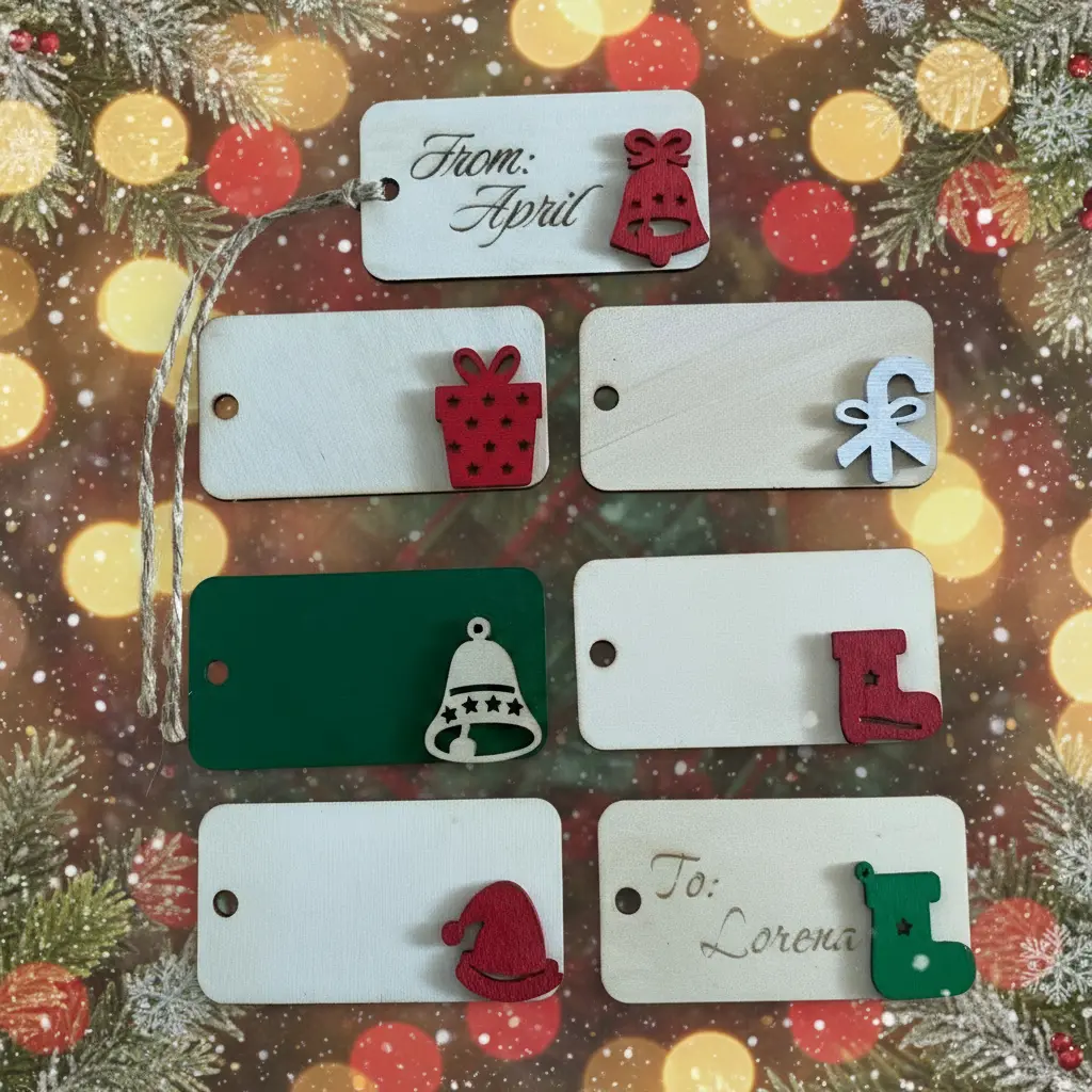 Rustic Natural Wooden Tags (1.6x3 in) - Office Stationery for Christmas Holiday Wrapping, Gifting