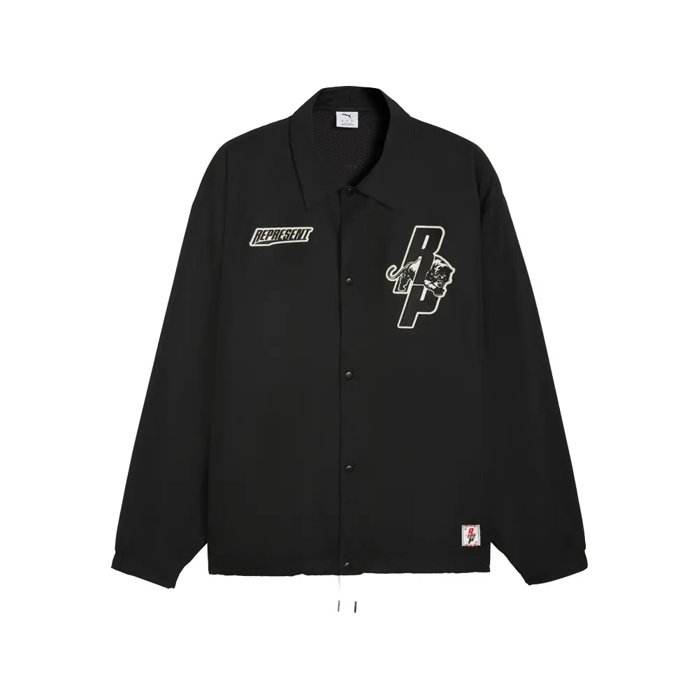 PUMA Mens Represent Coaches Jacket Athletic Outerwear Casual - Black