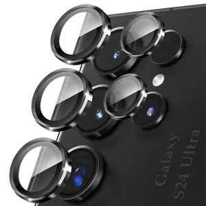 Phone Camera Lens Protector, 1 Count Individual Metal Ring Tempered Glass Protection Protective Cover Phone Camera Screen Protector, Phone Accessories for Samsung Galaxy S24 Ultra Smartphone Cellphone