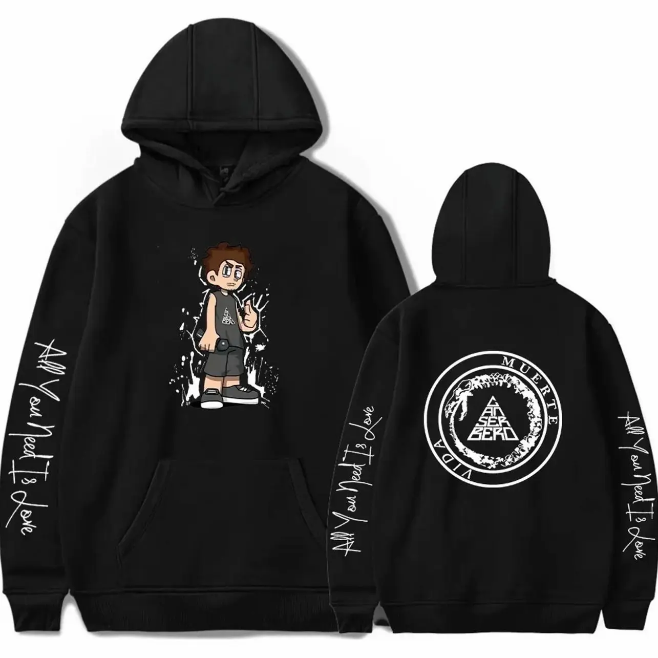 Canserbero Sweatshirt Vintage 90s Hoodie Unisex Harajuku Hip-hop Streetwear Sweatshirt Spring and Autumn Fashion 01C