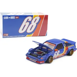 Kaido House x Mini GT 1:64 Toyota AE86 Sprinter Trueno Kaido Racing V1 Blue Diecast Model Car Limited Edition KHMG196