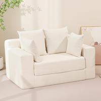 Beige Corduroy Loveseat