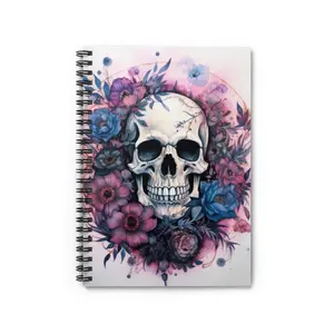 Sugar Skull Spiral Notebook, Dark Academia  Gothic Notebook, Goth, Junk Journal, Skull Notebook