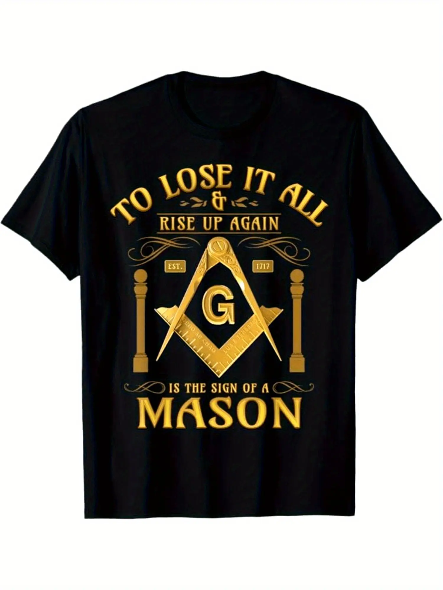 Men'S Soft Masonic Symbol T-Shirt - Breathable, Co unisex soft cotton short sleeve t shirt, vintage graphic casual tee for men women teens, perfect birthday holiday gift for camping travel gym daily street casual wear