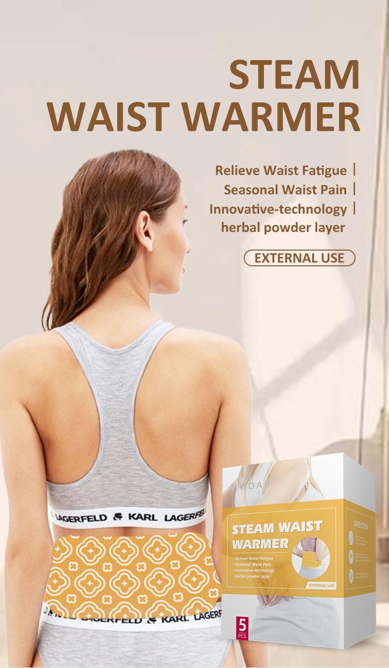 Steam waist warmer patch Waist heat pack for pain relief Heated waist therapy patch 8H long-lasting heat Office worker waist warmer